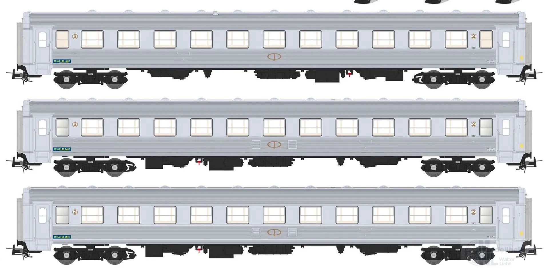 Sudexpress S1201 - Personenwagen Set CP Ep.III/IV 3.tlg. Carruagens Sorefame 21-69 H0/GL