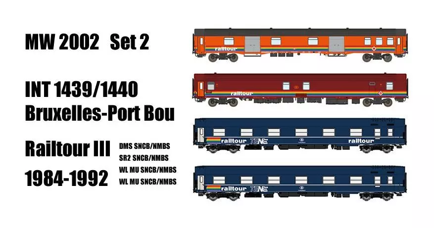 LS Models MW2002 - Personenwagen Set SNCB / Railtour Ep.IV INT 1439/1440 4.tlg. H0/GL