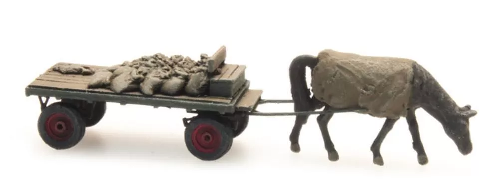 ARTITEC b.v. 312012 - Kohlenwagen mit Pferd TT 1:120