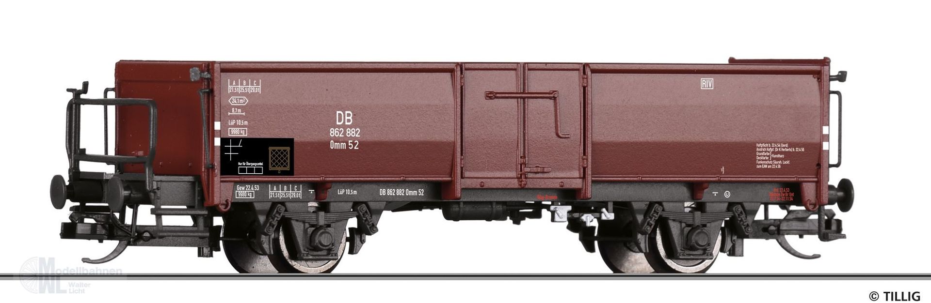 Tillig 14034 - Güterwagen offen DB Ep.III Omm 52 TT 1:120