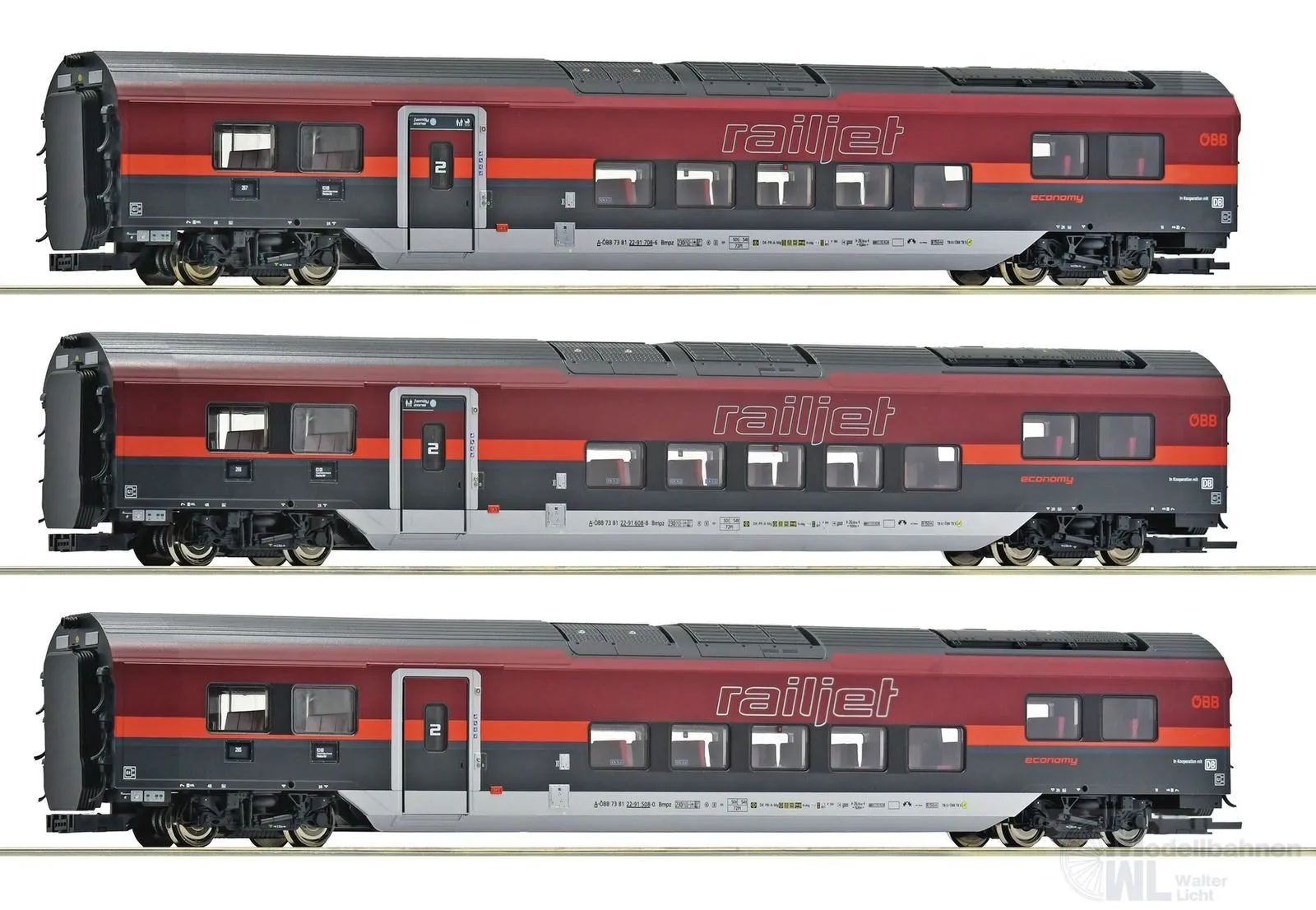 Roco 6210179 - Personenwagen Set Railjet ÖBB Ep.VI 3.tlg. H0/GL Digital