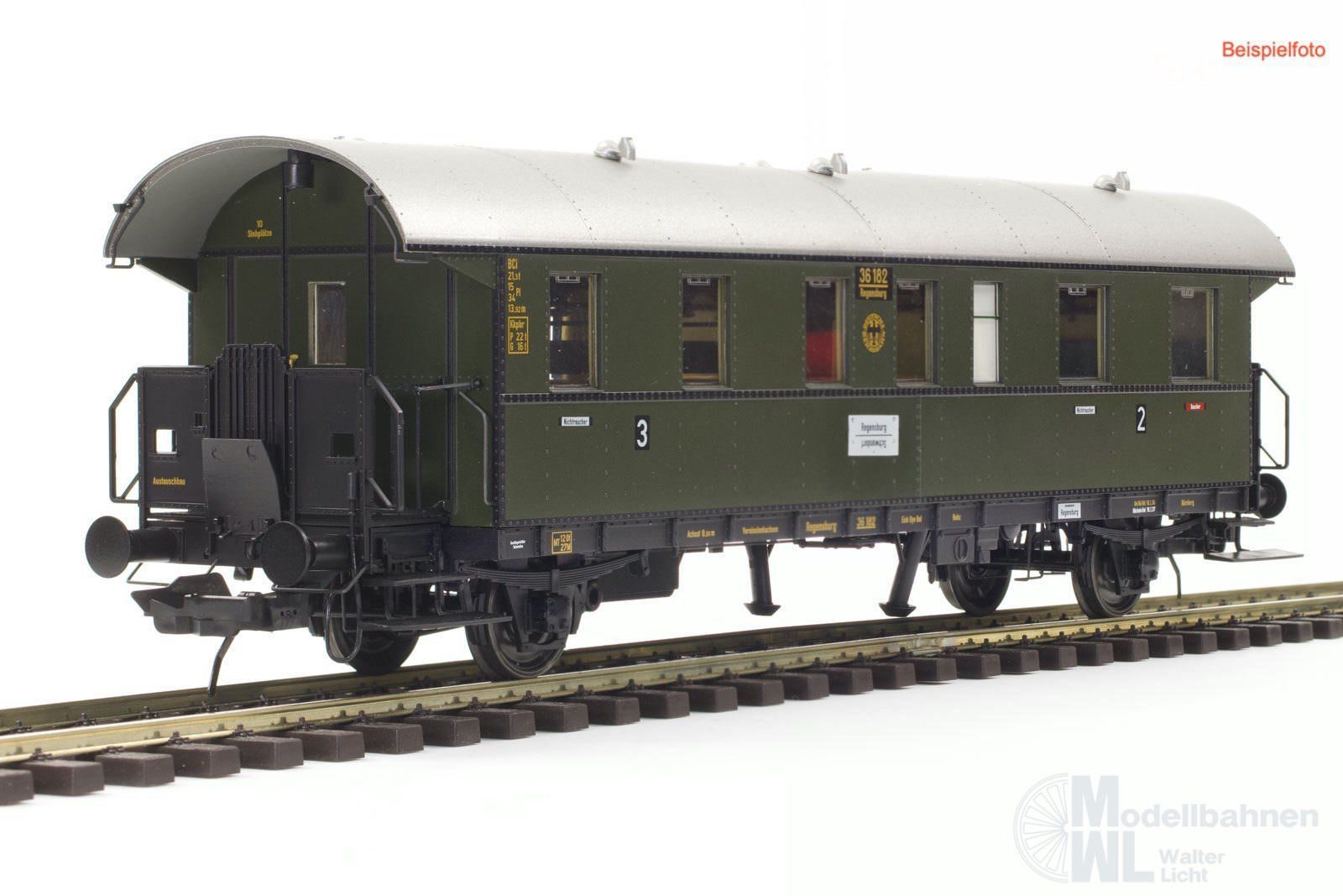 Lenz 41112-02 - Donnerbüchse DRG Ep.II BCi-28 2./3.Kl. RAL6008 Spur 0