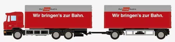 Lemke Minis 4608 - MAN F90 3-achs Koffer-Hängerzug RCA N 1:160