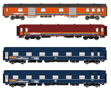 LS Models MW2004 - Personenwagen Set SNCB/Railtour EEp.IV INT 1290/1291 4.tlg. H0/GL