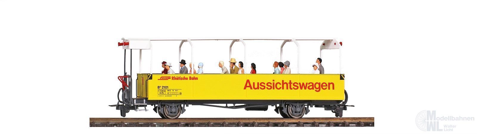 Bemo 3280114 - Aussichtswagen offen RhB Ep.V B2 2101 mit Preiser Figuren H0m