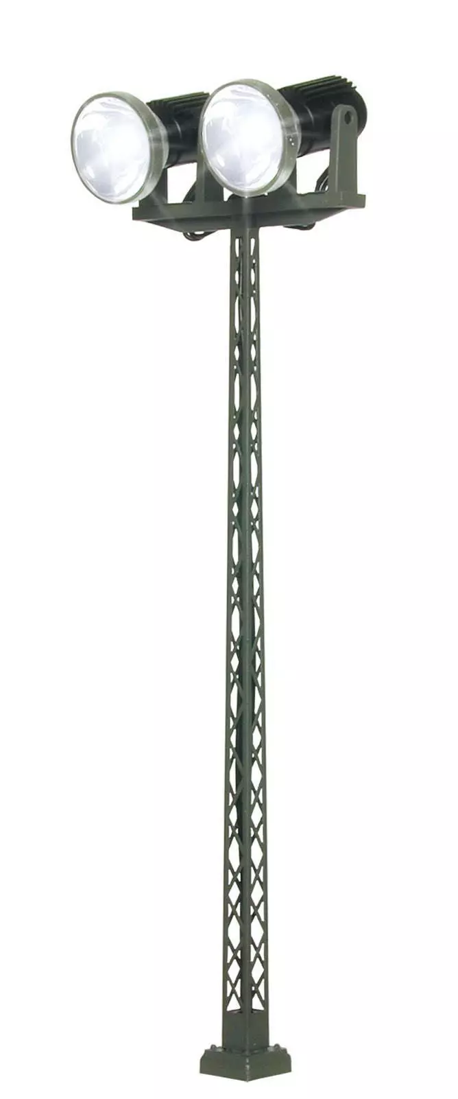 Viessmann 6932 - Flutlichtstrahler LED weiß doppelt auf Mast 100mm TT 1:120 (auch für H0 1:87)