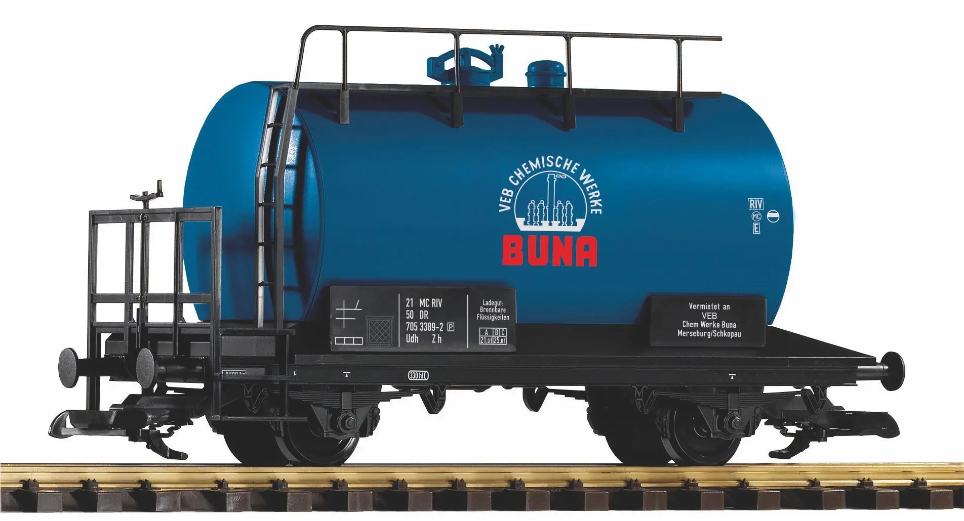 Piko 37956 - Kesselwagen DR Ep.IV Buna mit Bremserbühne Spur G 1:22,5