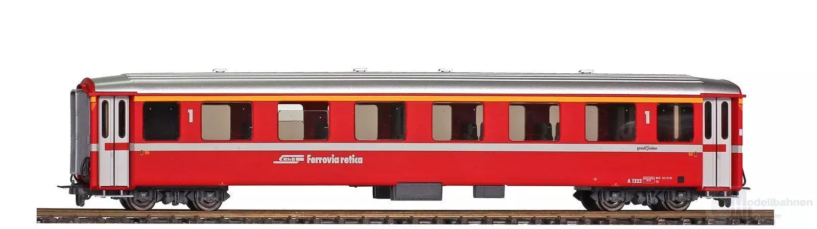 Bemo 3252163 - Einheitswagen EW I RhB Ep.V/VI A 1233 neurot H0m