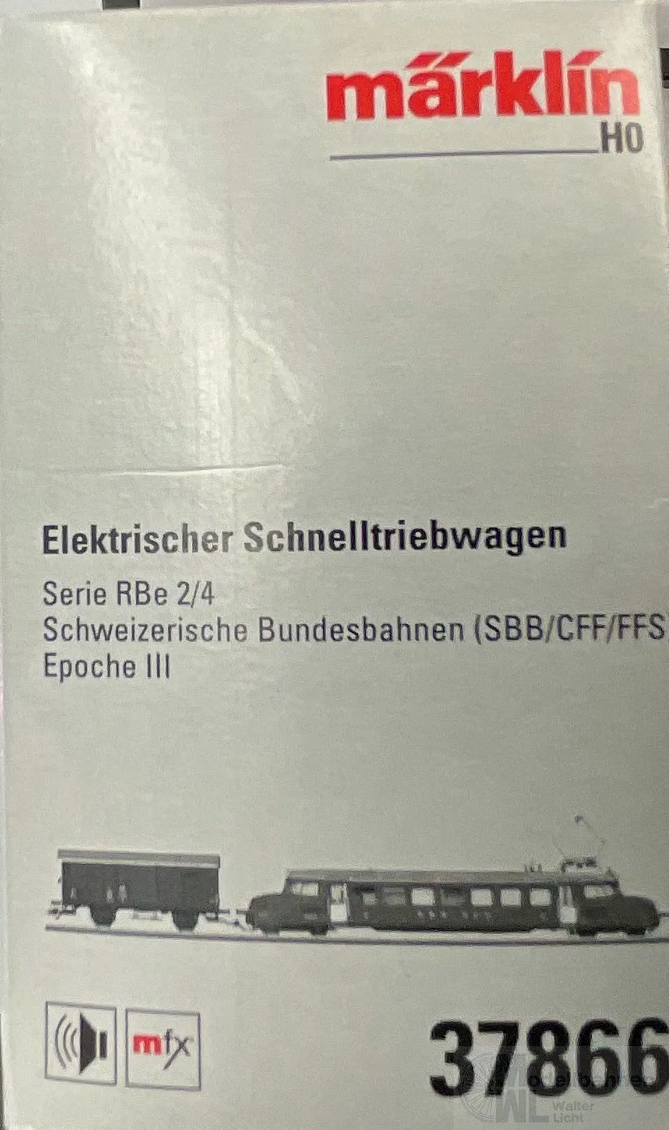 Märklin 37866 - MÄRKLIN - Triebwagen Rbe 2/4 SBB Ep.III Roter Pfeil mit Güterwagen H0/WS Sound