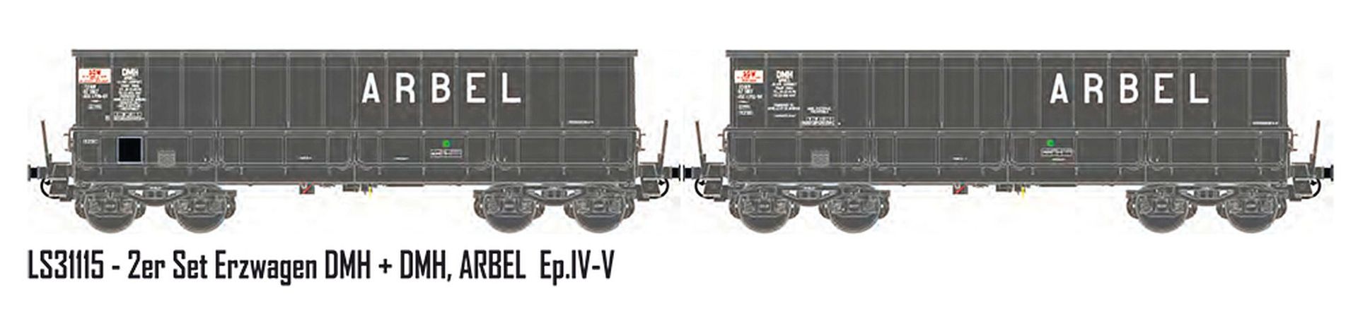 LS Models  - Erzwagen Set SNCF / ARBEL Ep.IV/V DMH 2.tlg. H0/GL
