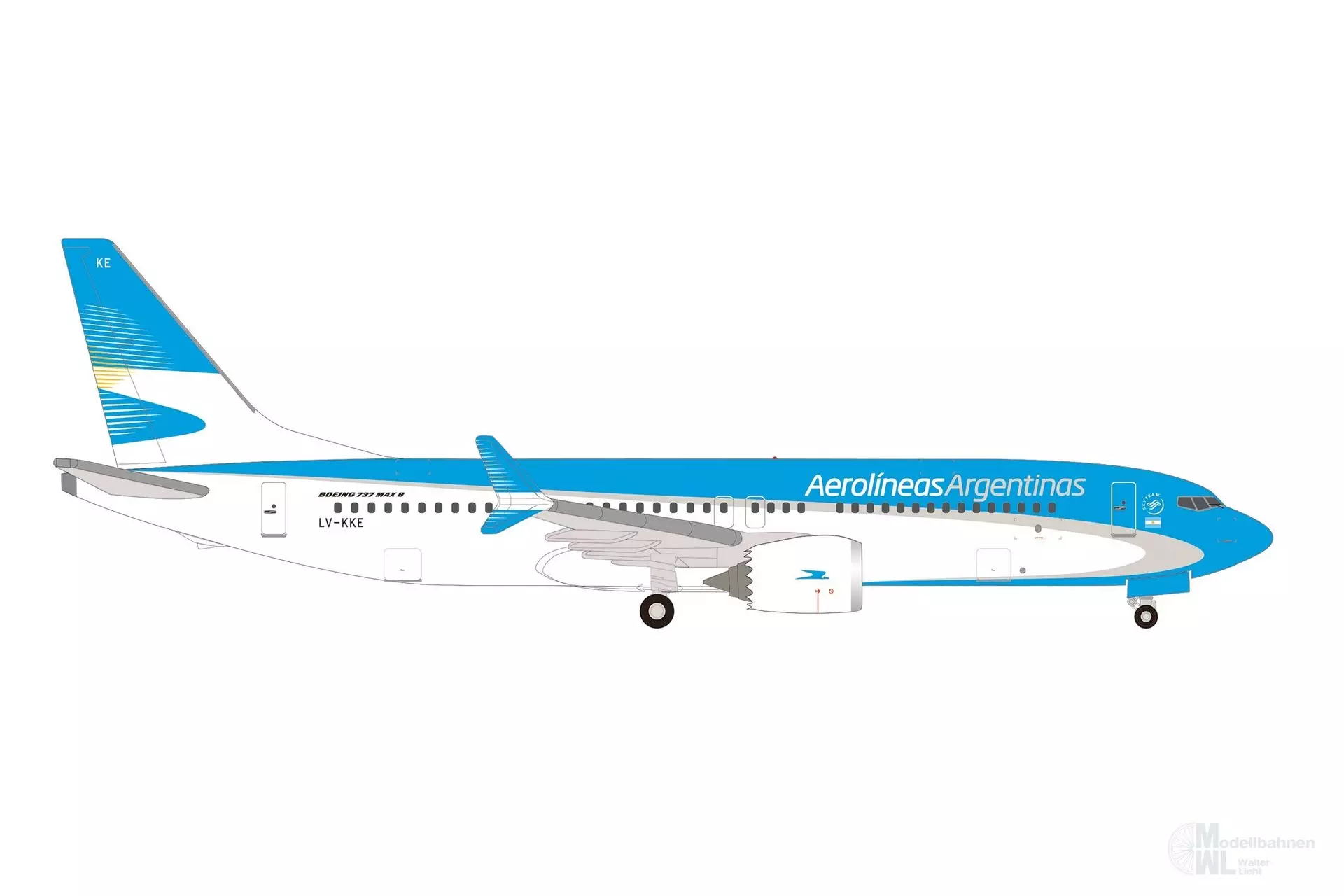 Herpa 539081 - Boeing 737 Max 8 Aerolineas Argent. 1:500