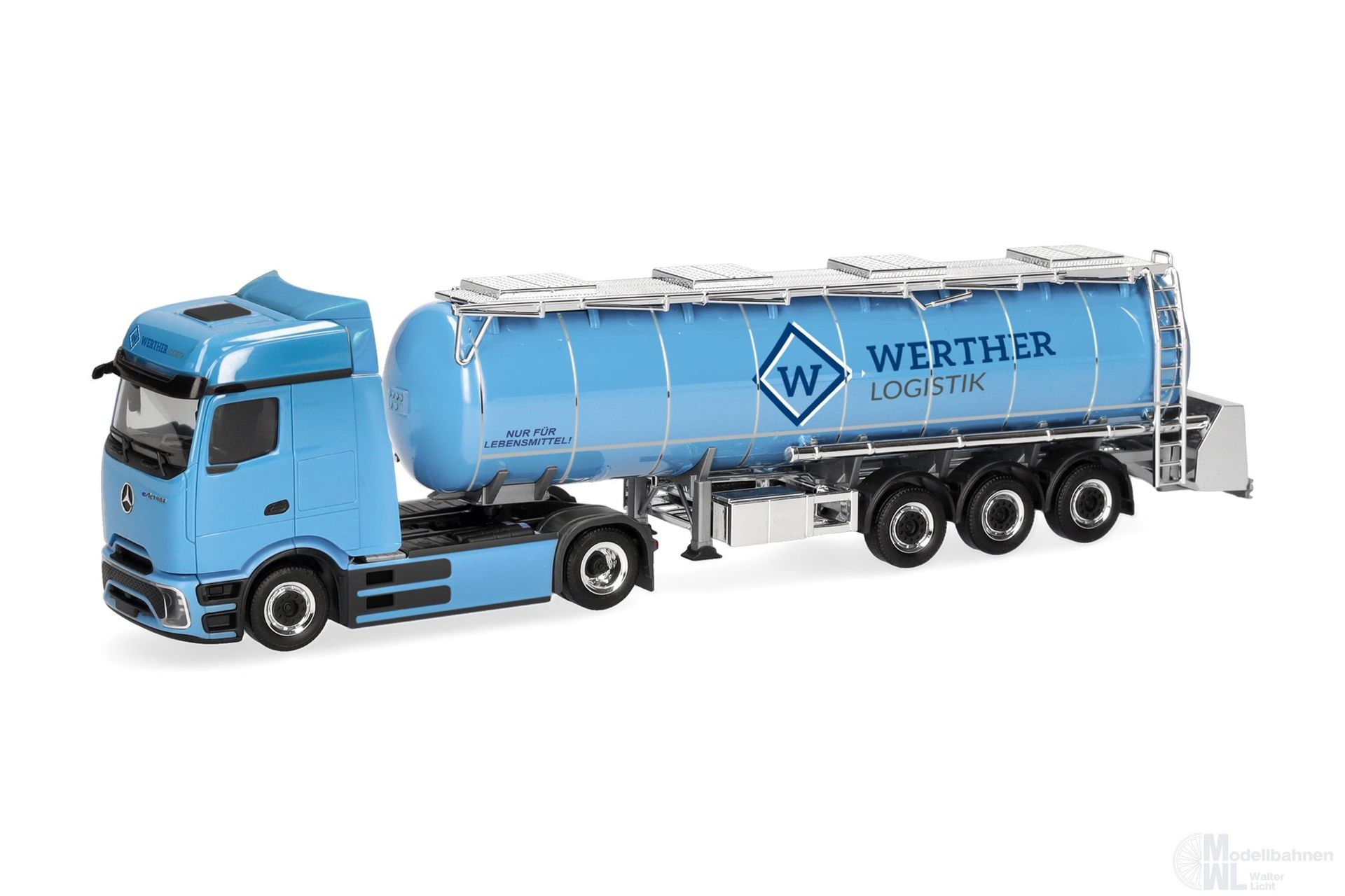 Herpa 321778 - Mercedes-Benz eActros 600 Lebensmitteltank-Sattelzug H0 1:87