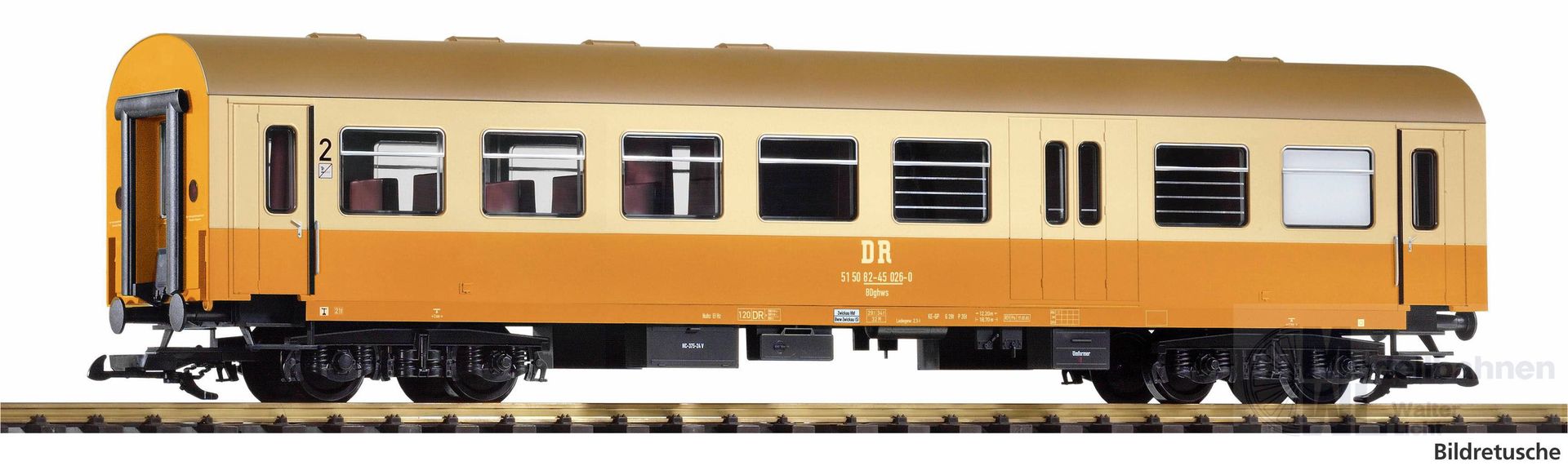 Piko 37659 - Rekowagen DR Ep.IV Städte-Express 2.Kl./Gepäck Spur G 1:22,5