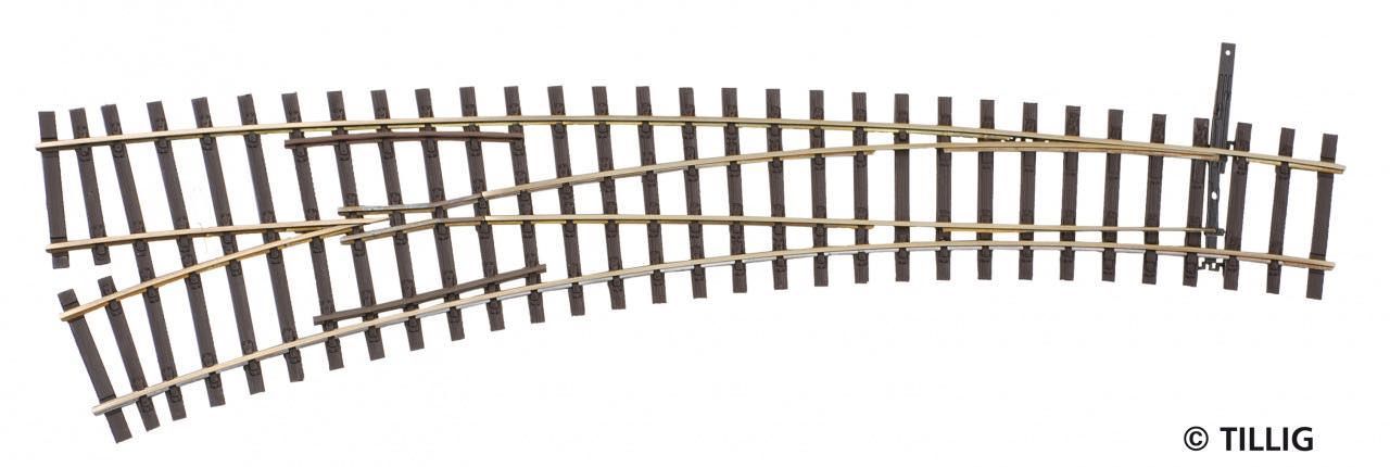 Tillig 85364 - Innenbogenweiche links 15°/30° Herzstückwinkel 11° H0/GL
