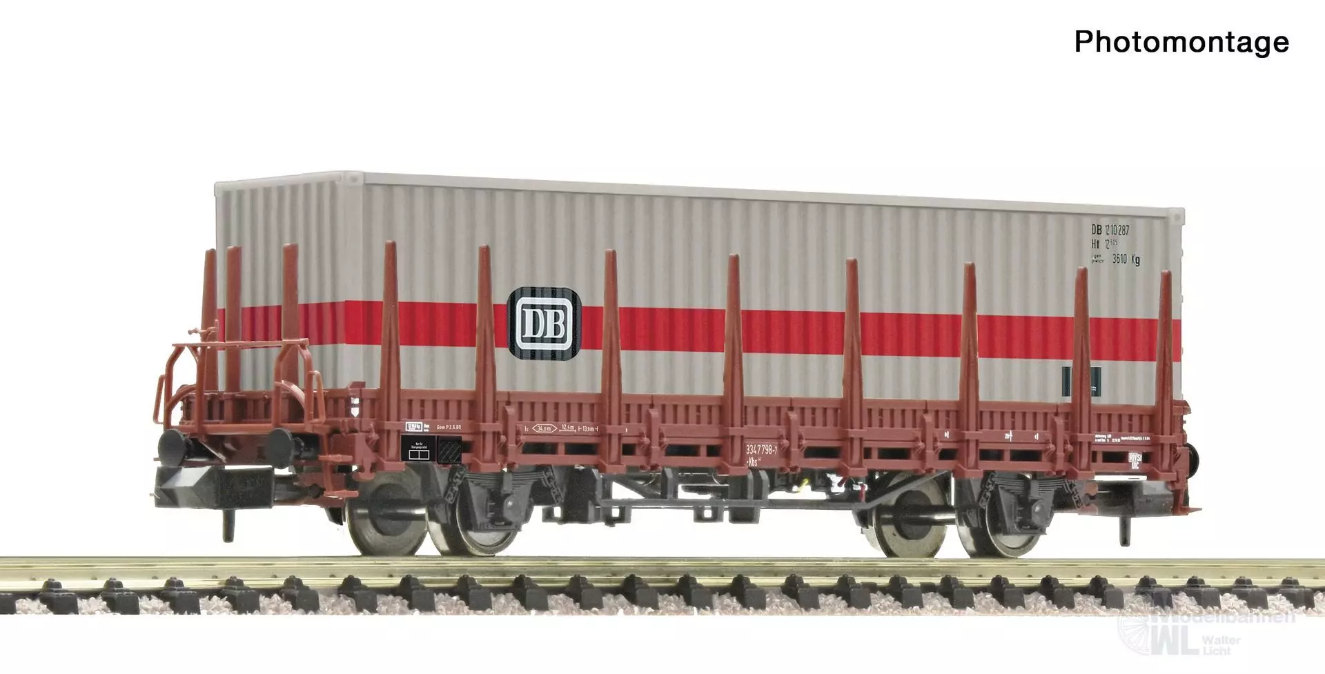 Fleischmann 6660161 - Rungenwagen DB Ep.IV bel. Mit 20 ft Container N 1:160