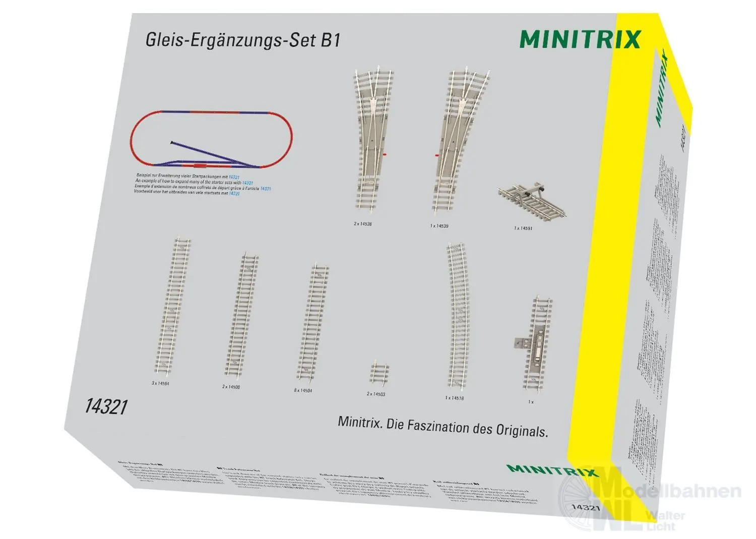 Trix 14321 - Gleis-Ergänzungspackung B1 Betonschwellen N 1:160
