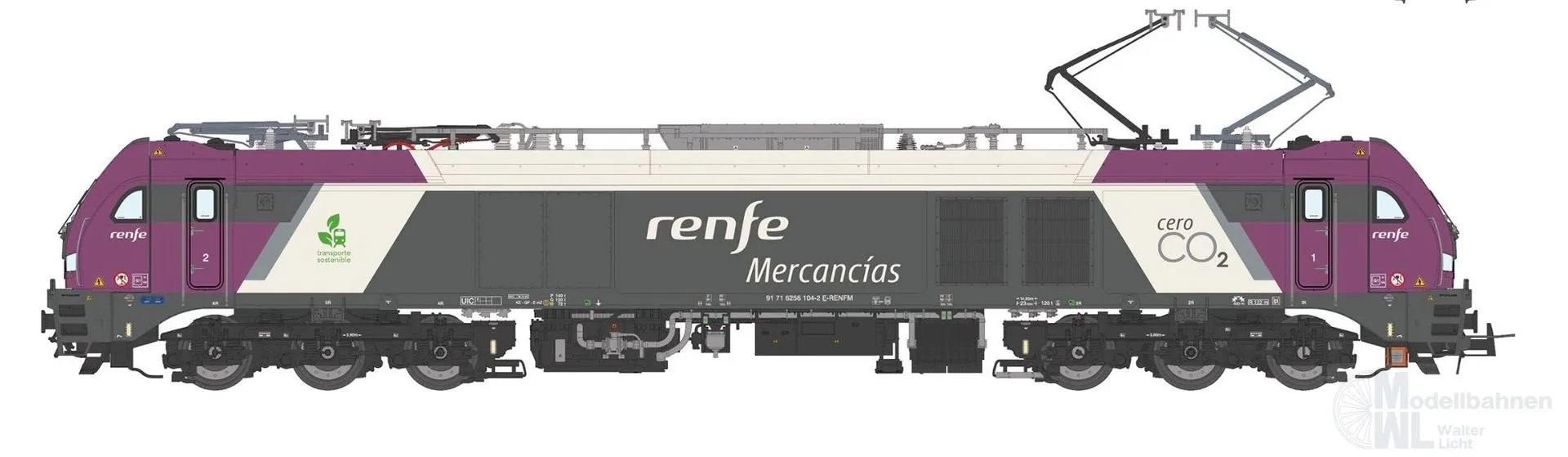 Sudexpress N2561041 - E-Lok BR 256 104-2 Euro 6000 RENFE Ep.VI N 1:160