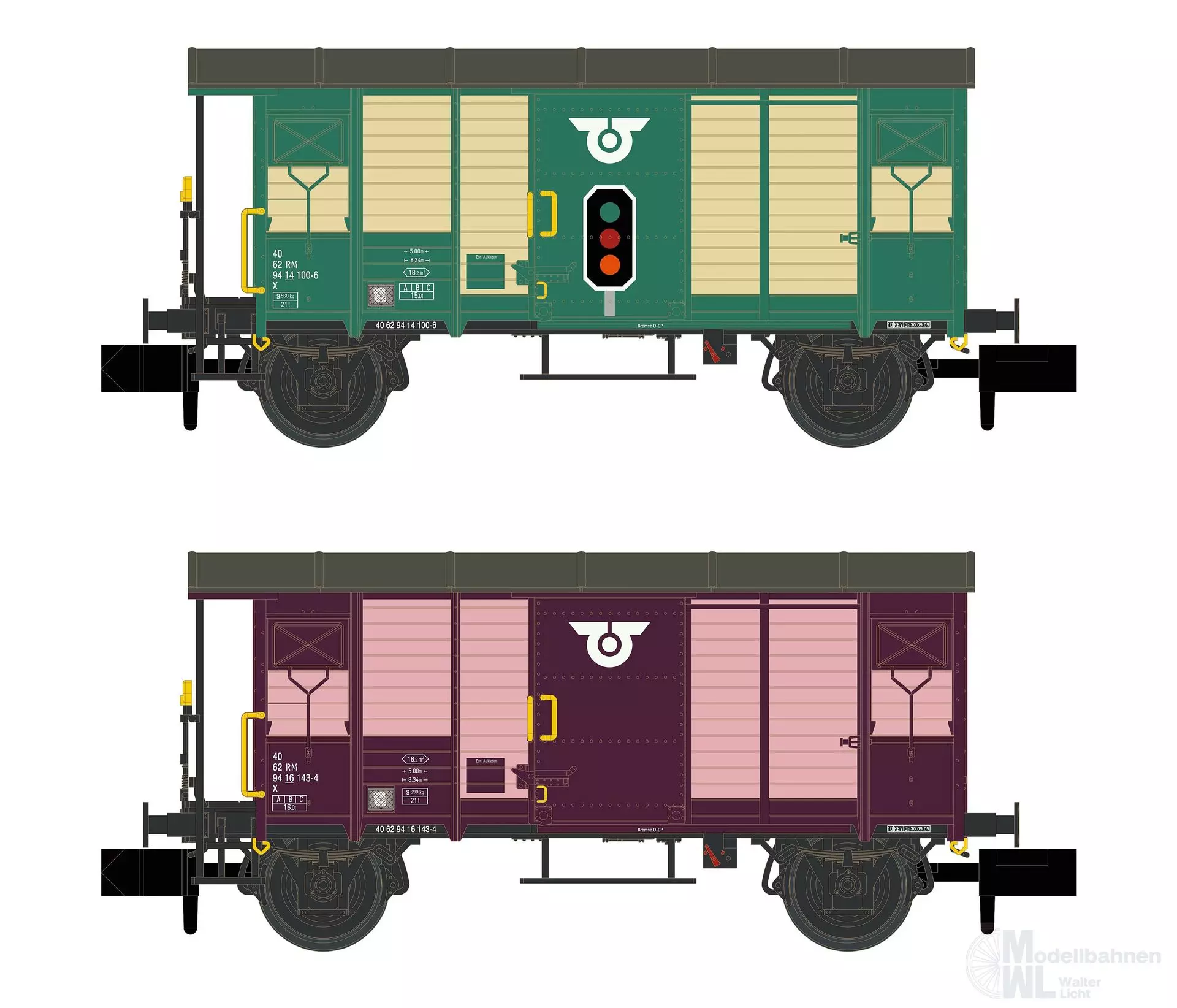 Hobbytrain 24207 - Güterwagen Set RM Ep.V K2 2.tlg. N 1:160