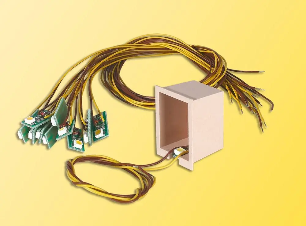 Viessmann 6007 - Hausbeleuchtung mit 1 LED gelb 10 Stück H0 1:87 (auch für TT 1:120)
