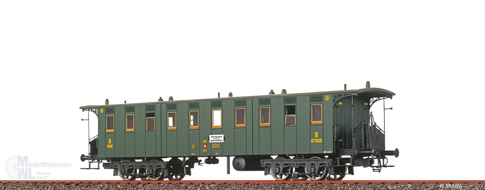 Brawa 45714 - Personenwagen SBB Ep.II C4 9301 H0/GL Brawa 45714 - Personenwagen SBB Ep.II C4 9301 H0/GL