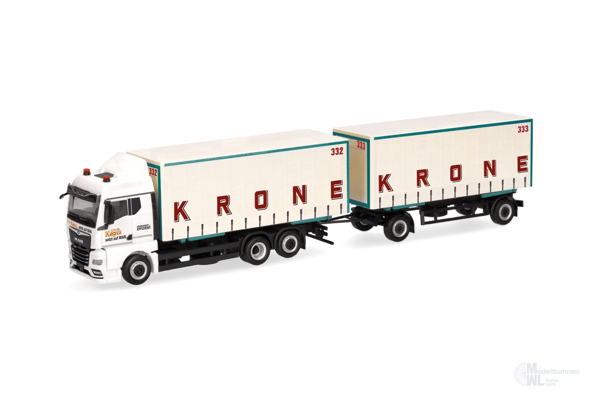 Herpa 319652 - MAN TGX GM Wechselgardinenplanen Hängerzug Circus Krone H0 1:87
