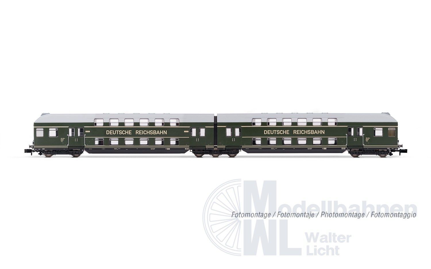 Arnold 4470 - Doppelstockwagen Einheit DR Ep.III 2.tlg. N 1:160