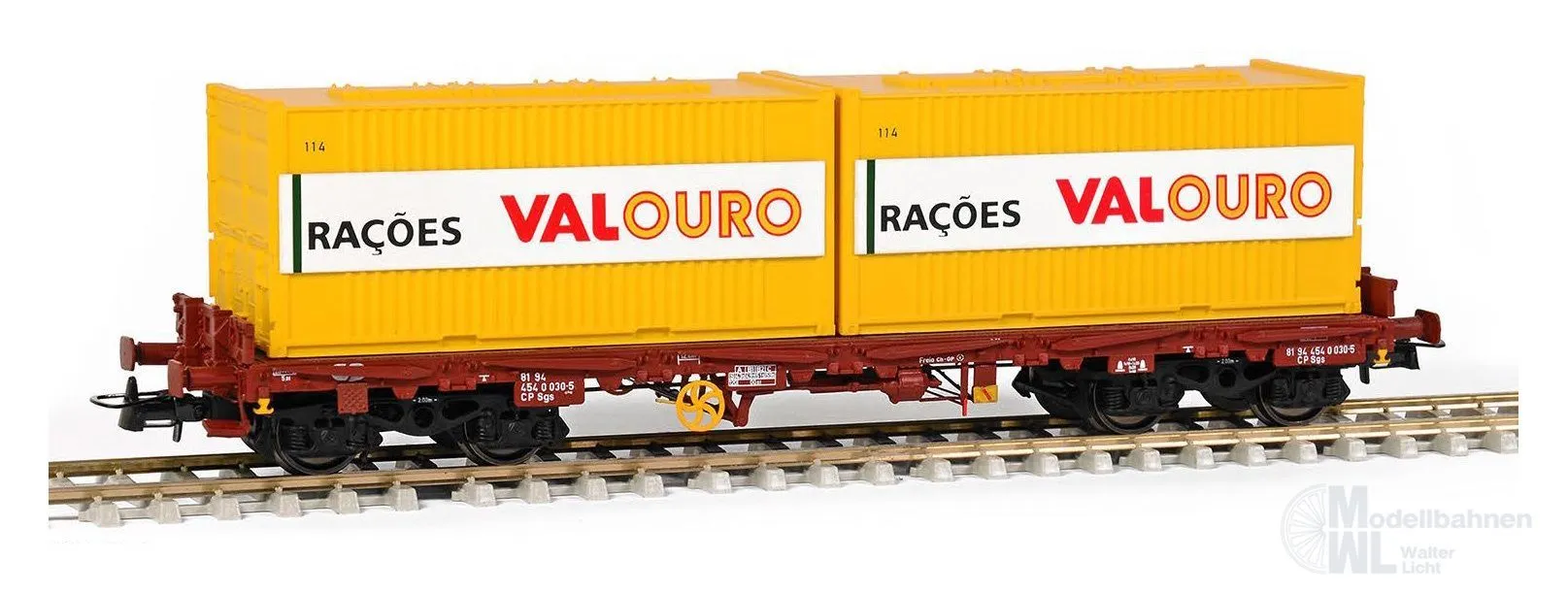 Sudexpress S454030 - Rungenwagen CP Ep.V SGS versão freio 2 Container Raço H0/GL