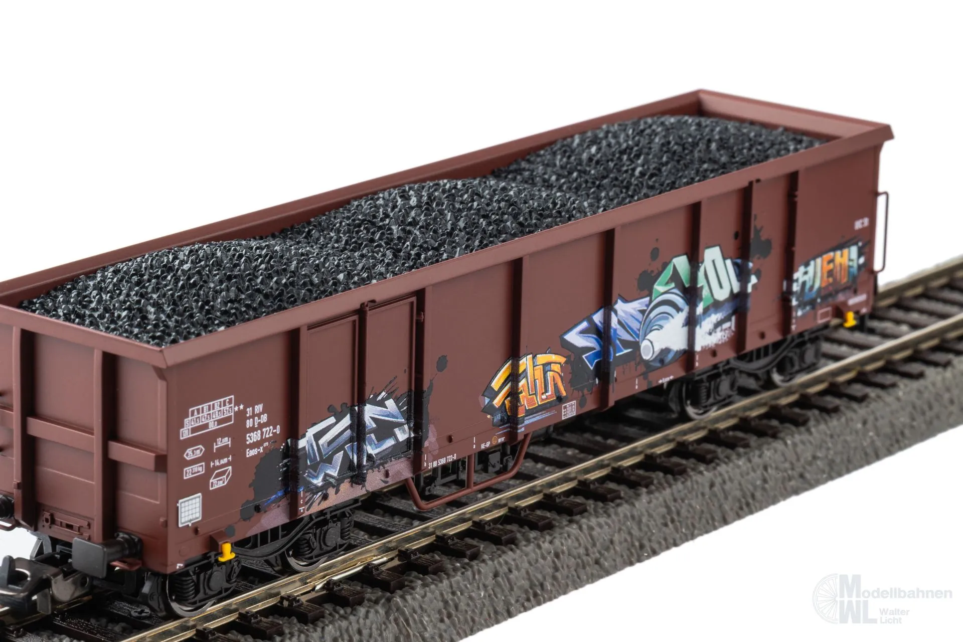 Piko 28338 - Güterwagen Set DB Ep.VI 2.tlg. Eaos mit Graffiti H0/GL