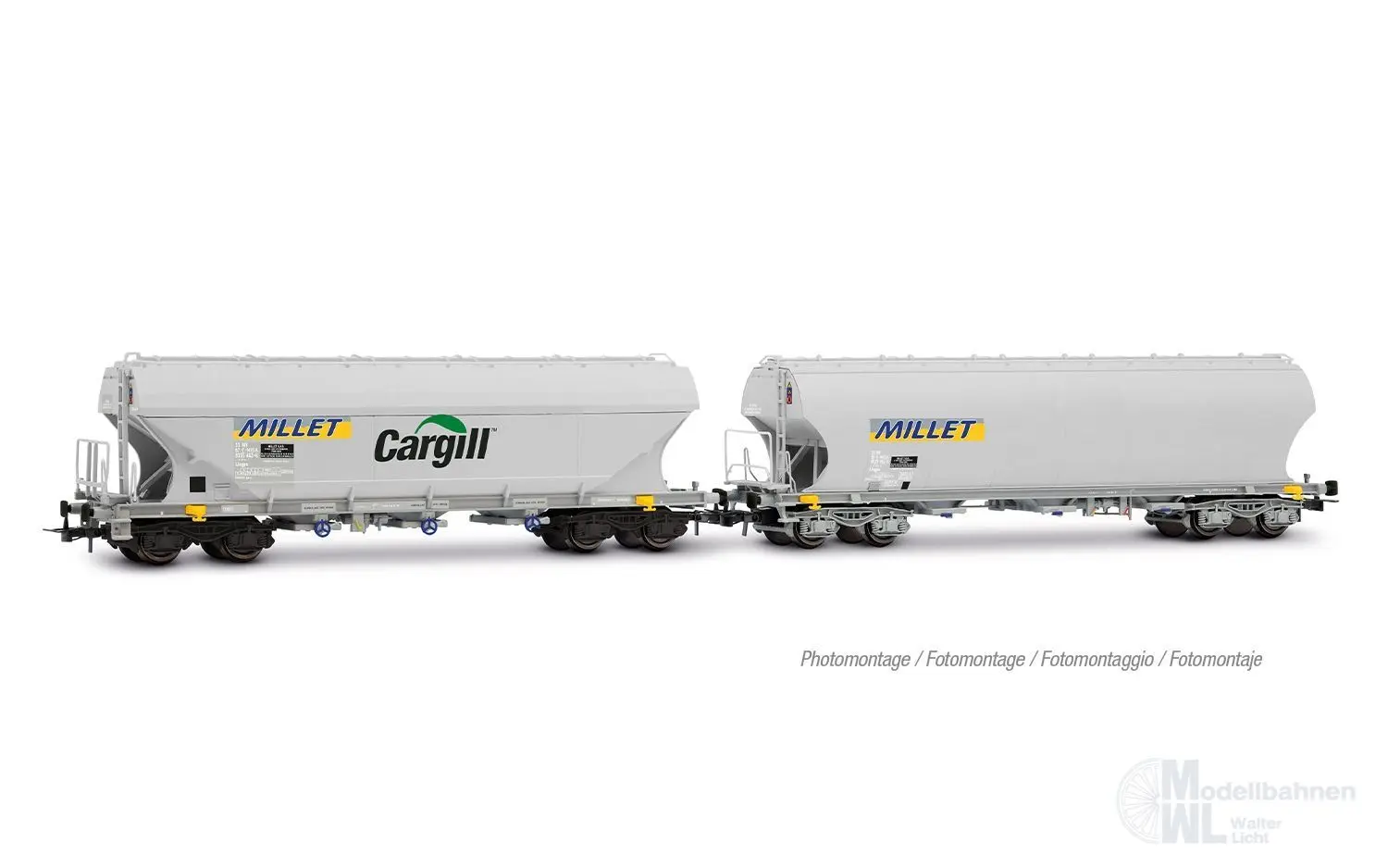 Jouef 6320 - Silowagen Set SNCF Ep.VI 2.tlg. Millet H0/GL