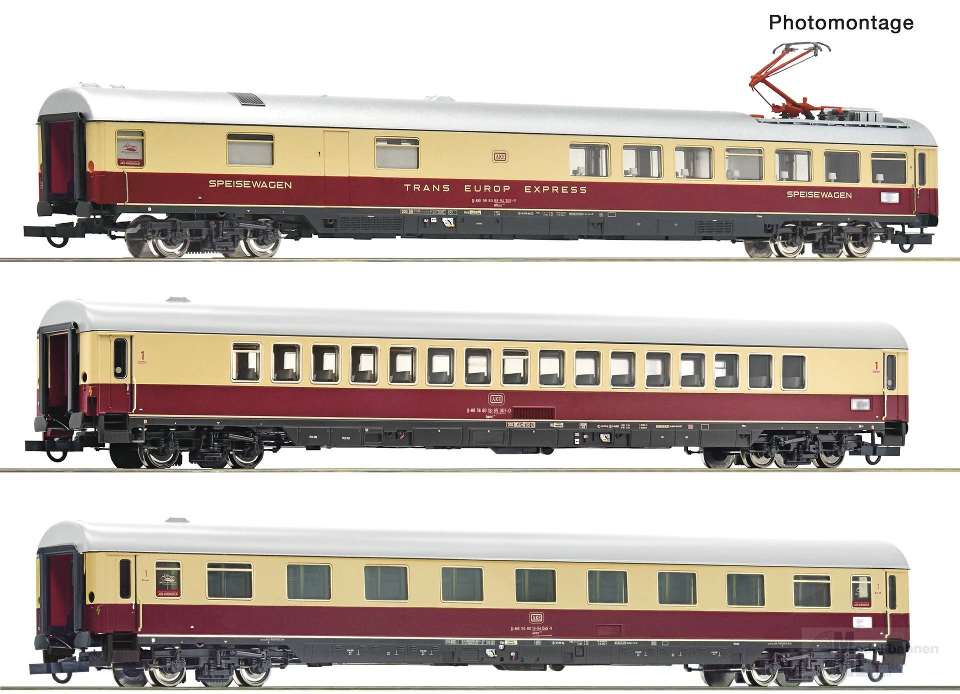 Roco 6200121 - Personenwagen Set AKE Ep.VI 3.tlg. Rheingold Set 2 H0/GL
