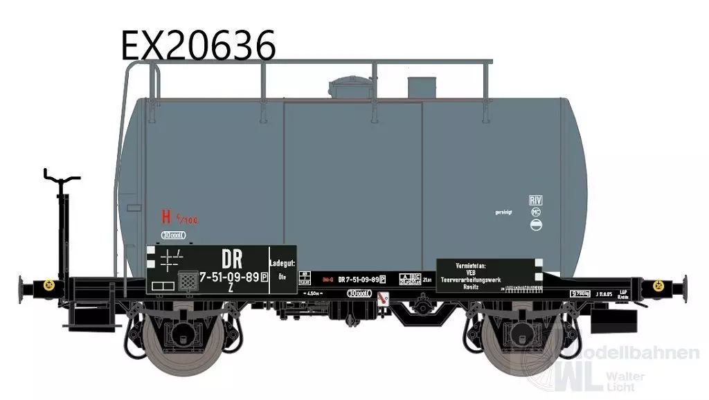 Exact Train 20636 - Kesselwagen DR Ep.III 30m3 Uedinger Z 7-51-09-89 P H0/GL