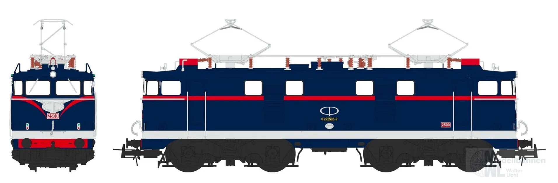 Sudexpress S250326 - E-Lok BR 2503 CP Ep.IV Azul Anos 70 H0/GL