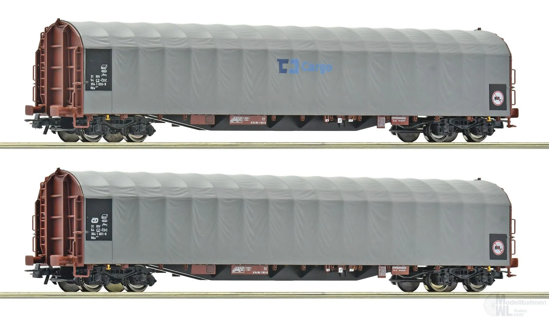 Roco 6600159 - Schiebeplanenwagen Set CD Carego Ep.VI 2.tlg. H0/GL