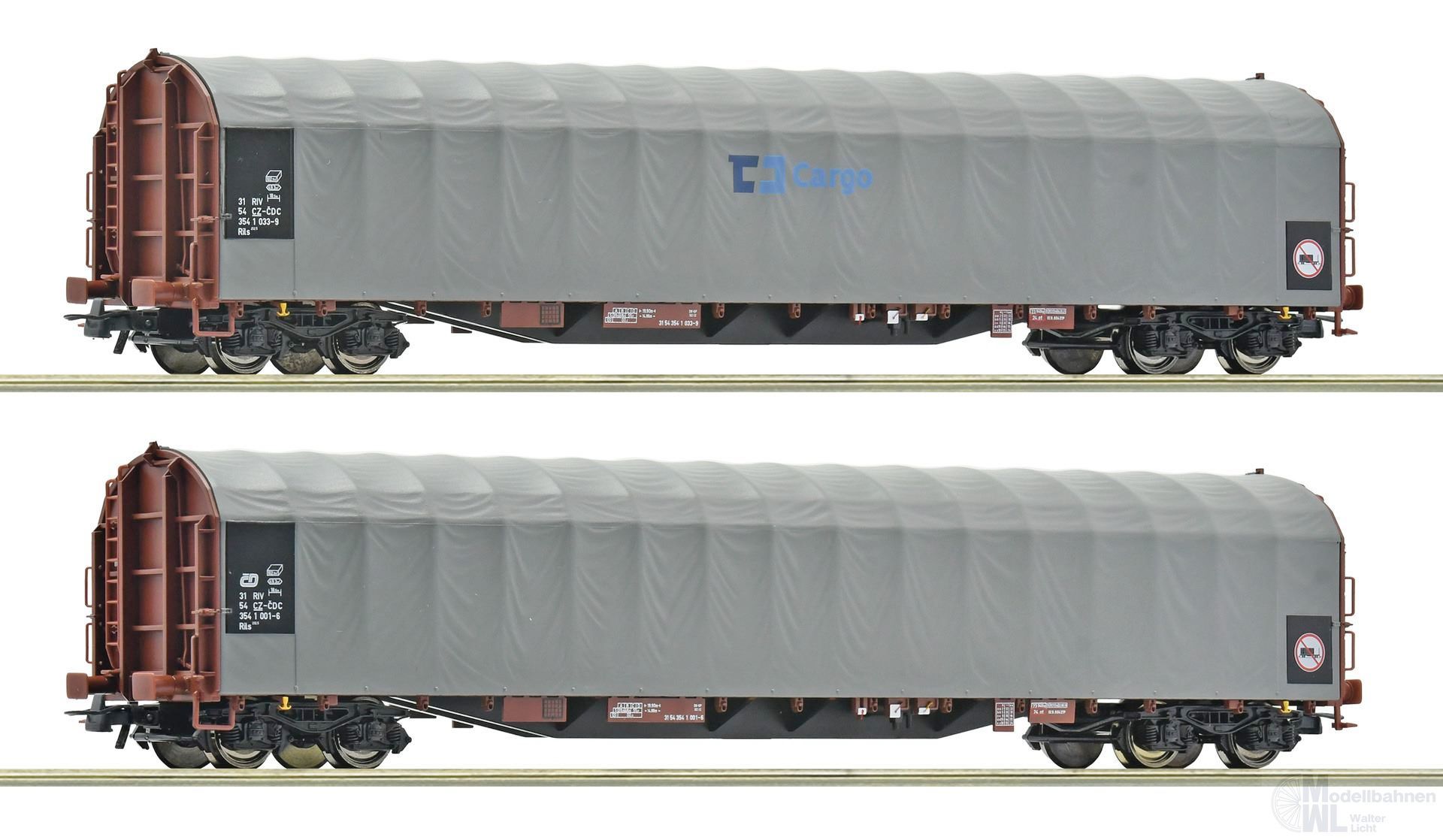 Roco 6600159 - Schiebeplanenwagen Set CD Carego Ep.VI 2.tlg. H0/GL