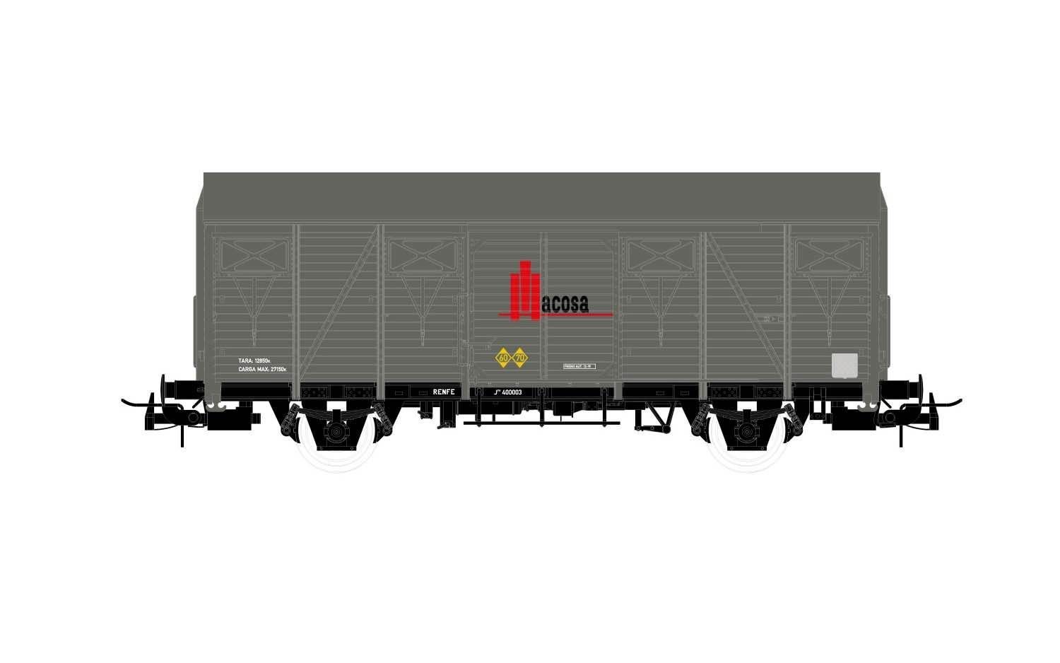 Electrotren 19046 - Güterwagen gedeckt Macosa Ep.III Typ ORE (holzbeplankte Wände) H0/GL