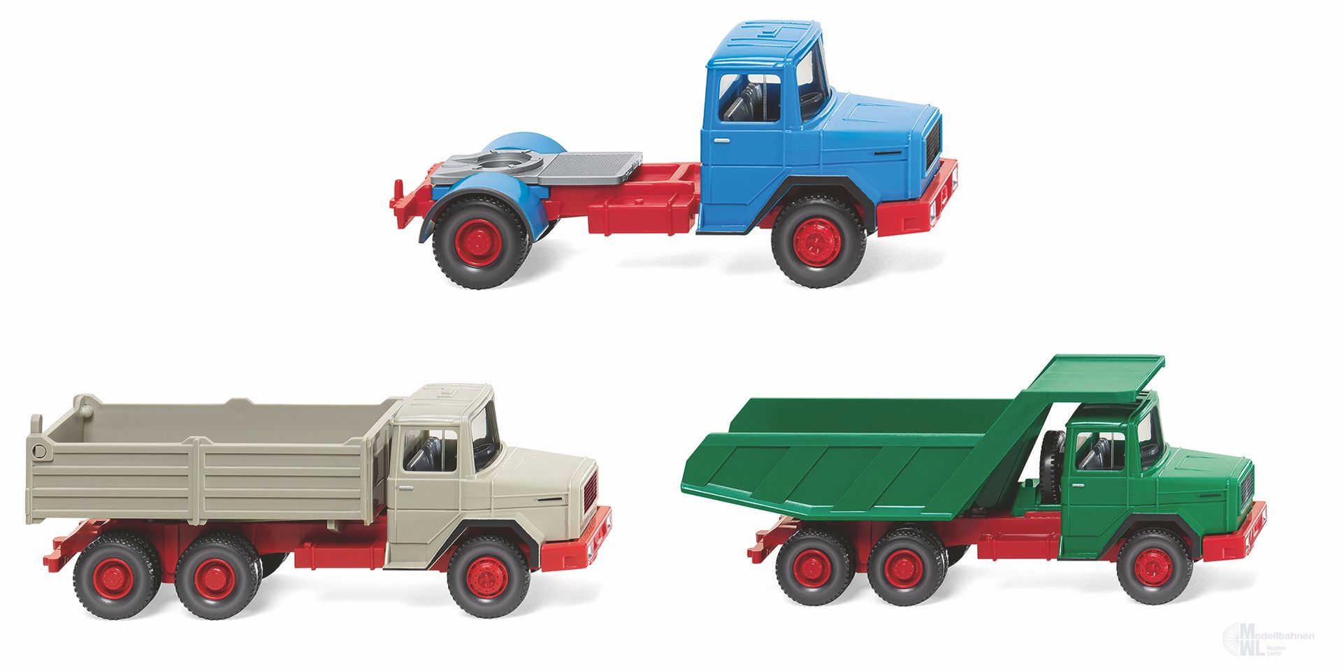 Wiking 099099 - Set Magirus Baubullen 3 Fahrzeuge H0 1:87