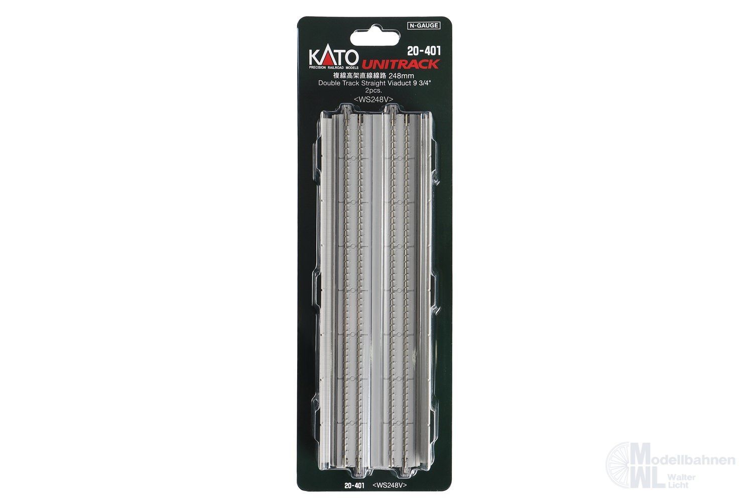 Kato 20-401 - Viadukt doppelgleisig gerade 248mm mit Plattenfahrbahn N 1:160 Kato 20-401 - Viadukt doppelgleisig gerade 248mm mit Plattenfahrbahn N 1:160