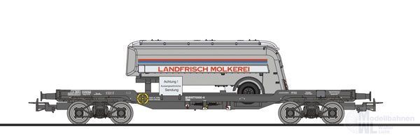 Liliput 235792 - Flachwagen ÖBB Ep.IV 977 0 000-4 Landfrisch Tankauflieger H0/GL