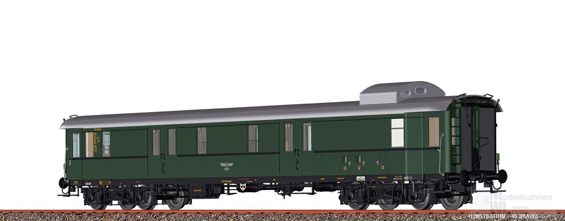Brawa 58294 - Gepäckwagen DRG Ep.II Pw4ü-36 H0/GL Innenbeleuchtung