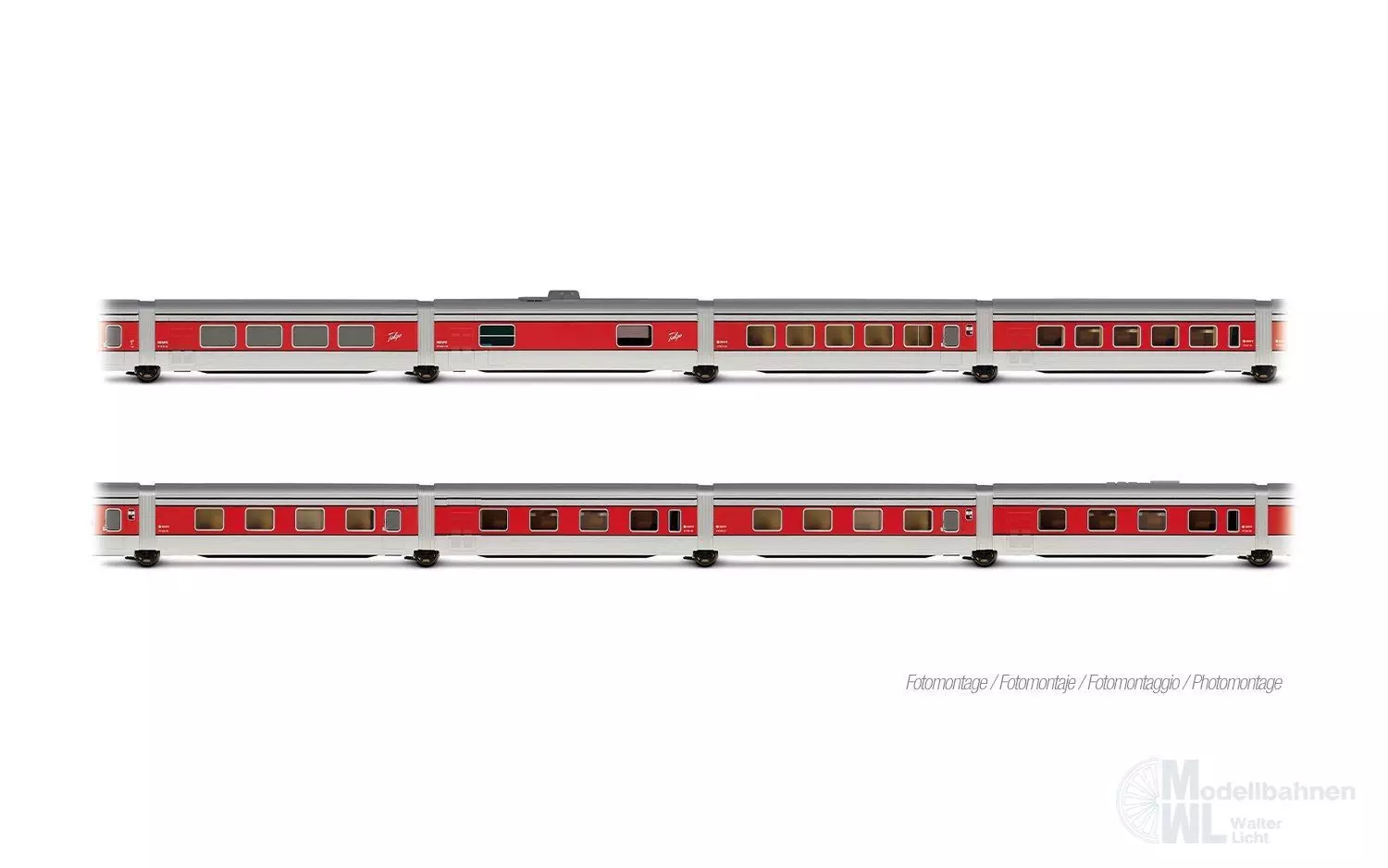 Arnold 4513 - Talgo Wagen-Set RENFE Ep.III/IV 8.tlg. Barcelona Grundset N 1:160