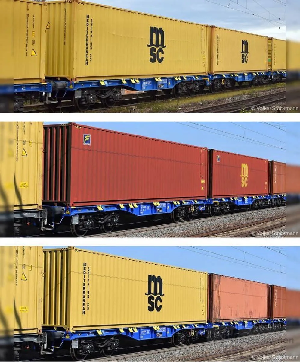 Sudexpress S854006 - Containerwagen Set InnoFreight Ep.VI Sggrrs 80 mit 40ft Containern H0/GL