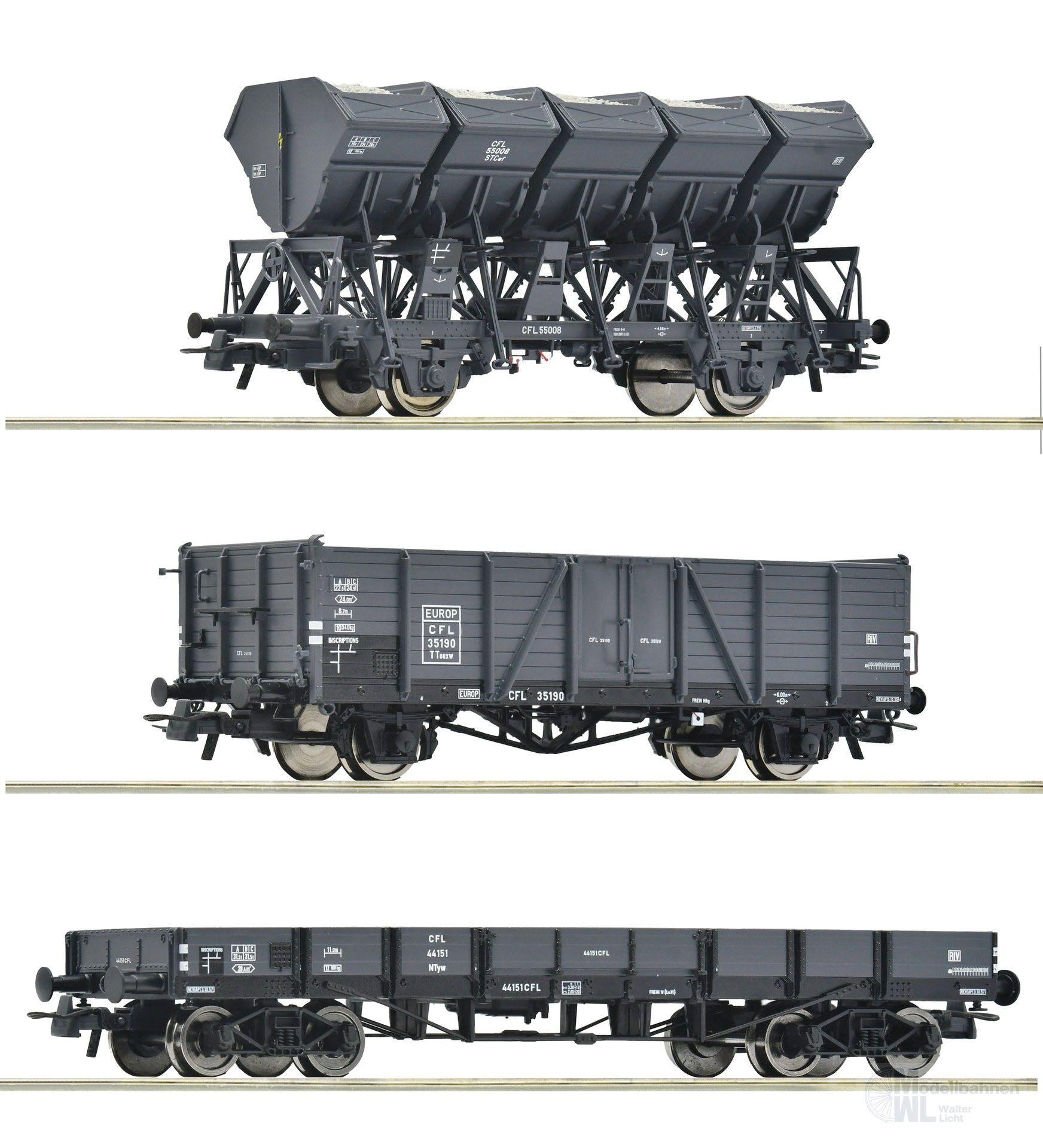 Roco 6600258 - Güterzug CFL Ep.III 3.tlg. H0/GL
