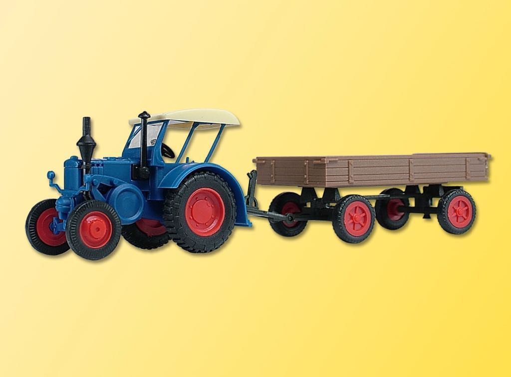 Kibri 12232 - LANZ Traktor mit Gummiradwagen H0 1:87