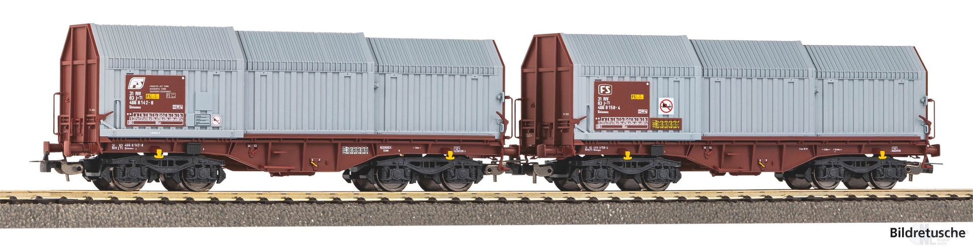 Piko 28308 - Teleskophaubenwagen Set FS Ep.IV 2.tlg. H0/GL Piko 28308 - Teleskophaubenwagen Set FS Ep.IV 2.tlg. H0/GL