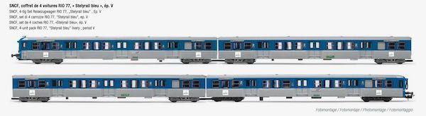 Jouef 4185 - Personenwagen Set SNCF Ep.V 4.tlg. RIO 77 H0/GL