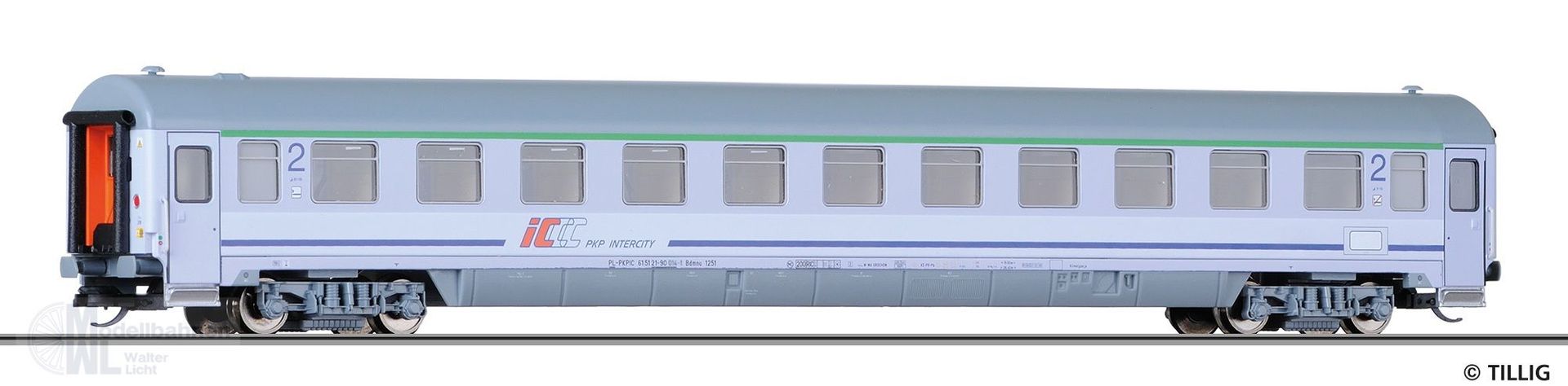 Tillig 16259 - Personenwagen PKP Intercity Ep.VI 2.Kl. B11mnouz TT 1:120