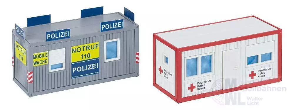 Faller 180338 - Bürocontainer Polizei und DRK H0 1:87