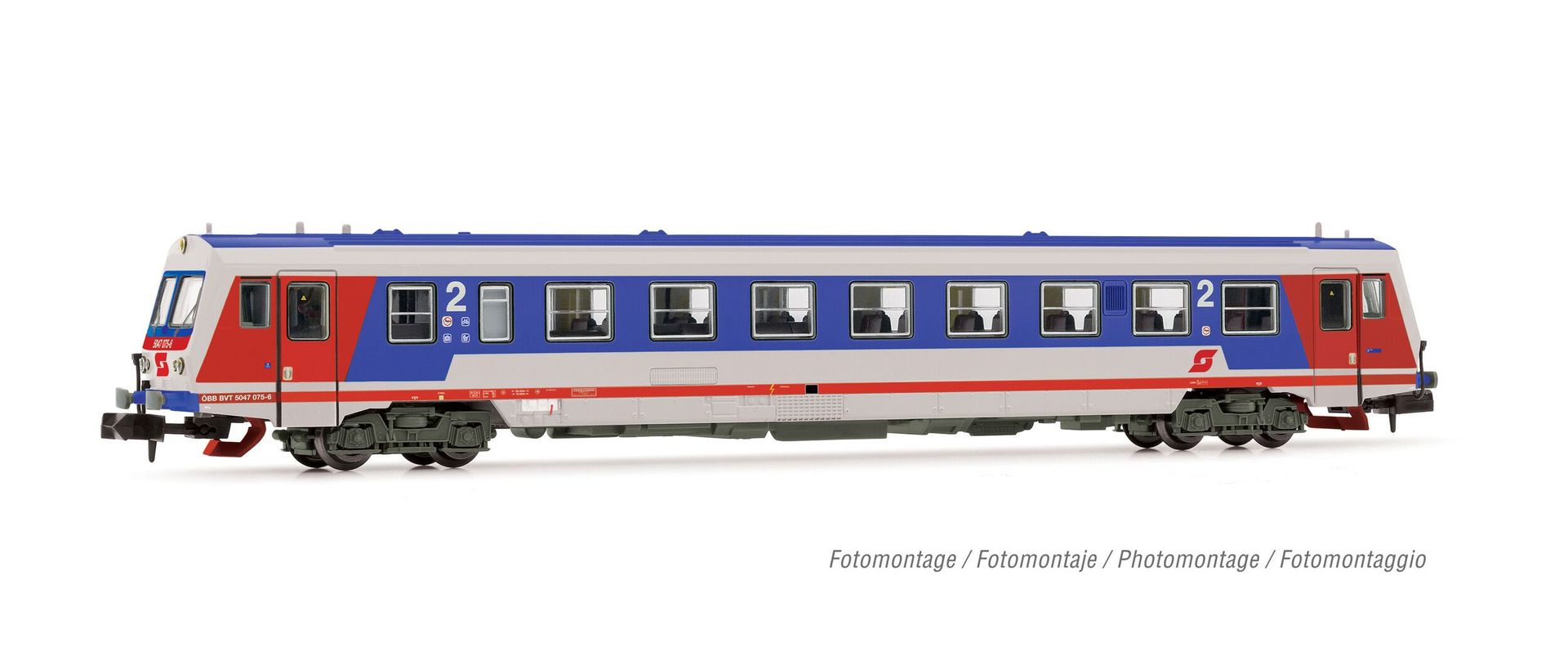 Arnold 2521 - Triebwagen BR 5047 ÖBB Ep.IV/V grau/blau/rot Logo Pflatsch N 1:160