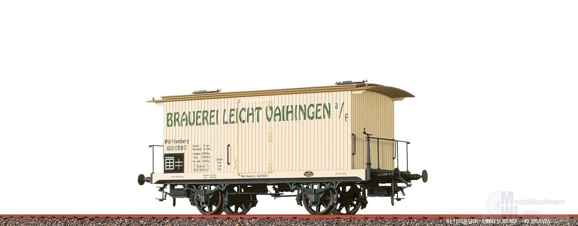 Brawa 47730 - Güterwagen ged. K.W.St.E. Ep.I Brauerei Leicht H0/GL Brawa 47730 - Güterwagen ged. K.W.St.E. Ep.I Brauerei Leicht H0/GL
