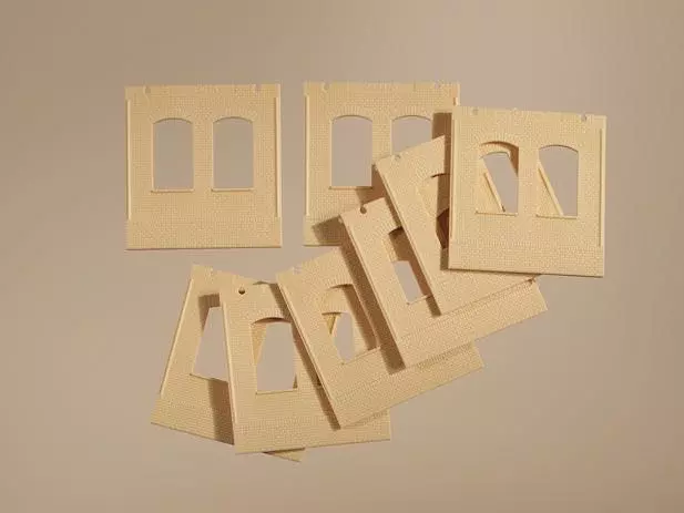 Auhagen 80615 - Wände 2390A gelb Je 46 x 49 mm H0 1:87